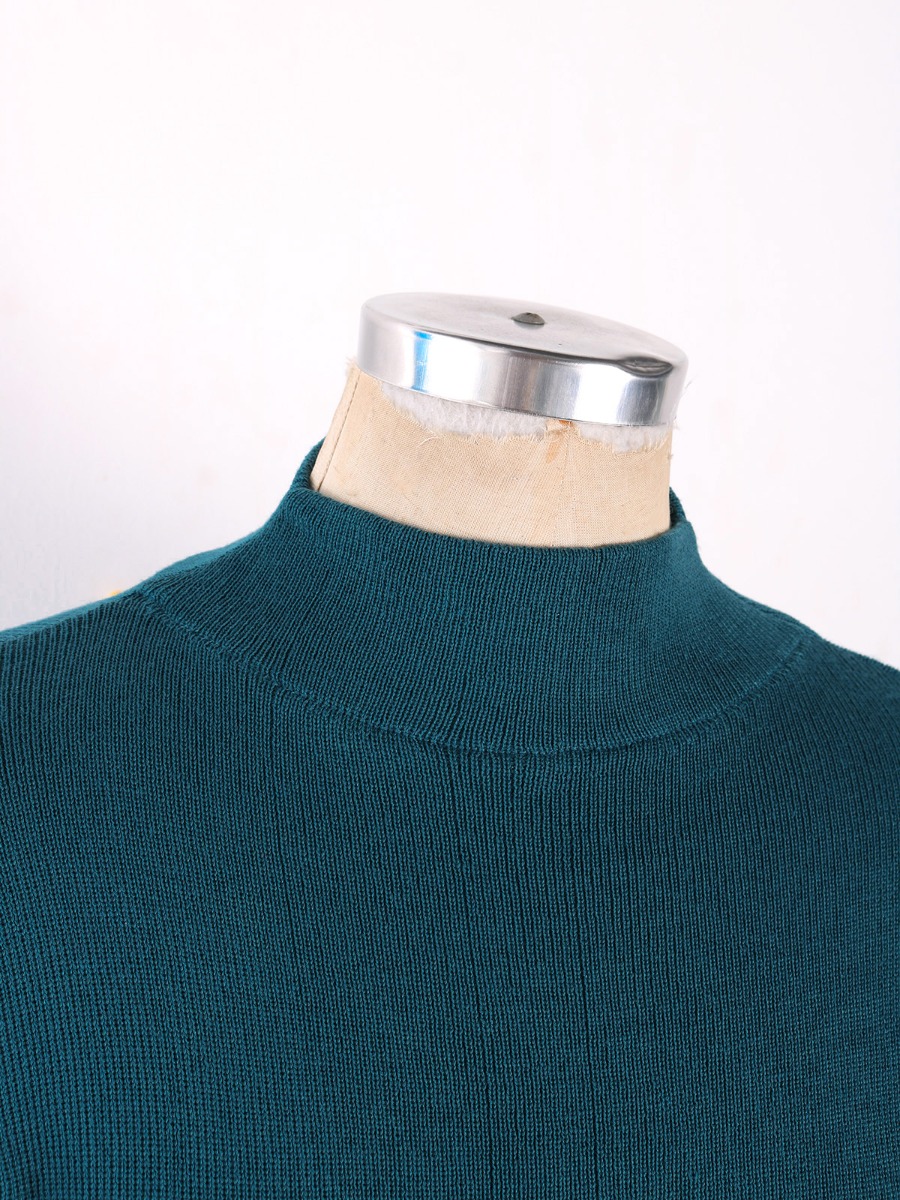 Mock Neck Solid Color Ribbed Sweater