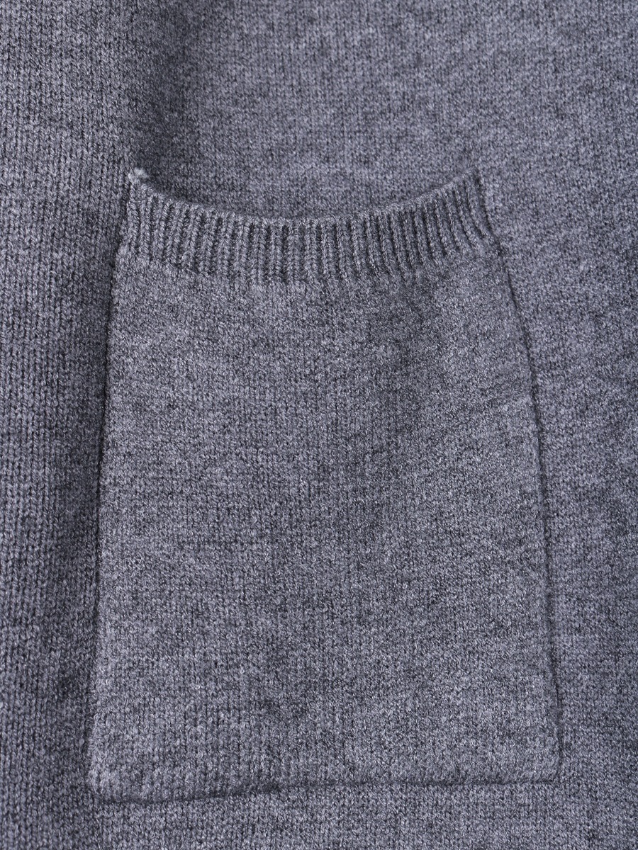 Plush Trim Pocket Jersey Cardigan