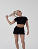 Two Pieces Plain Ribbed Knitted Crew Neck Single-breasted Top & High Waist Pants Set